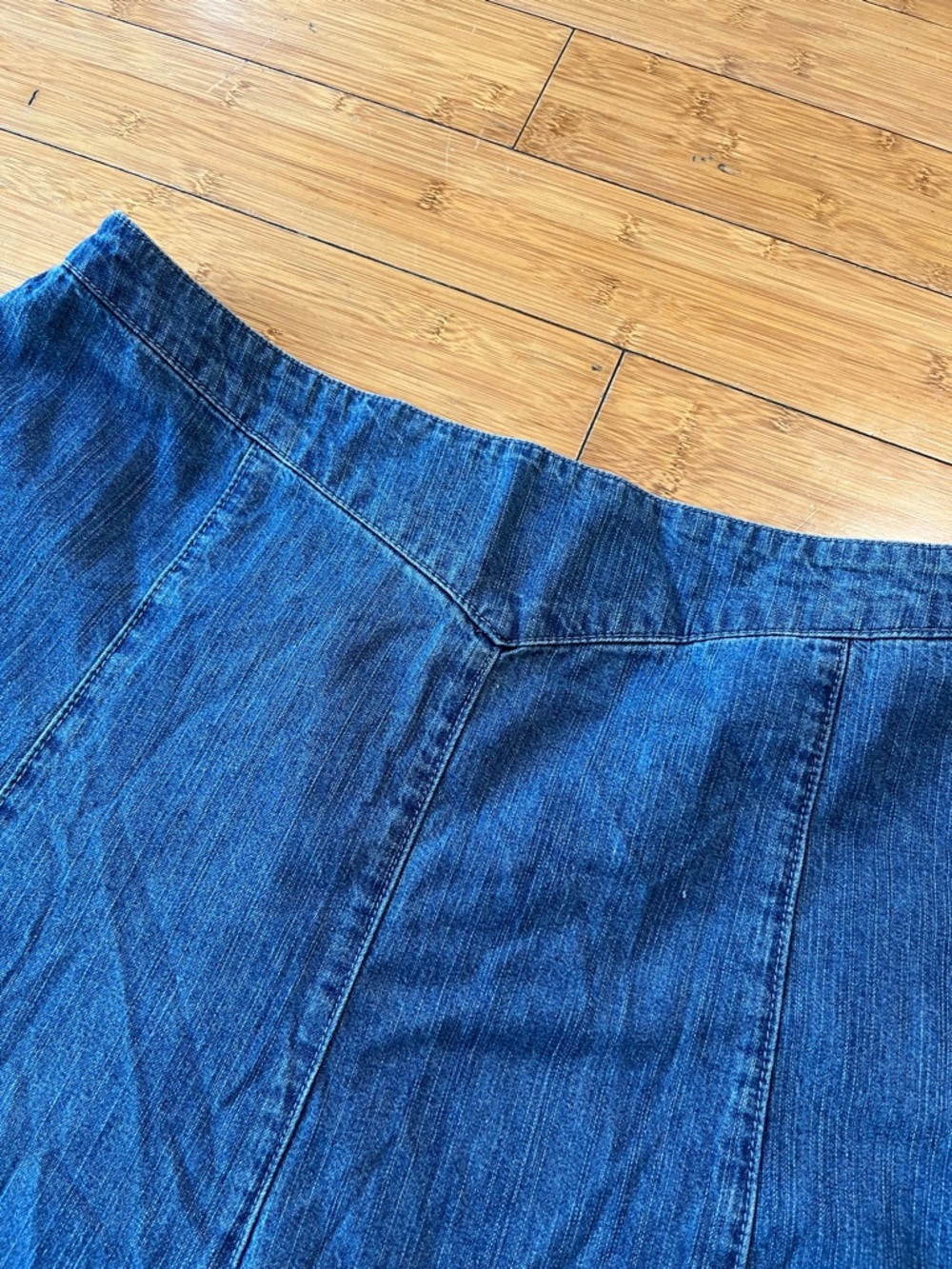 Vintage Chadwicks Classic Deep Blue Western Denim A-Line Skirt - Picture 3 of 13